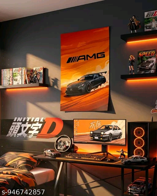 Mercedes AMG Car Aesthetic Poster | Premium Sports Car Wall Art for Bedroom, Gaming Room & Office | 12x18 Inch AMG Wall Poster