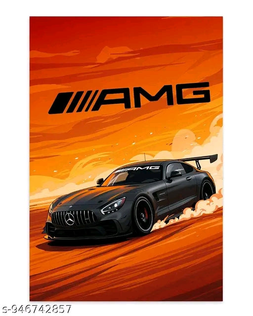 Mercedes AMG Car Aesthetic Poster | Premium Sports Car Wall Art for Bedroom, Gaming Room & Office | 12x18 Inch AMG Wall Poster