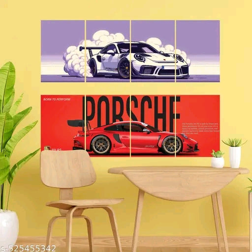 Premium Porsche 911 RS Wall Poster Set of 8 | Luxury Sports Car Aesthetic Posters | 300 GSM Matte Prints for Bedroom, Gaming Room & Office Decor