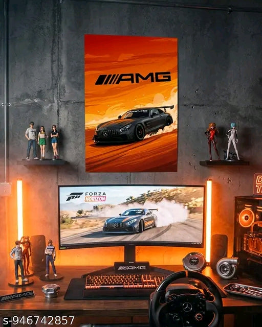 Mercedes AMG Car Aesthetic Poster | Premium Sports Car Wall Art for Bedroom, Gaming Room & Office | 12x18 Inch AMG Wall Poster