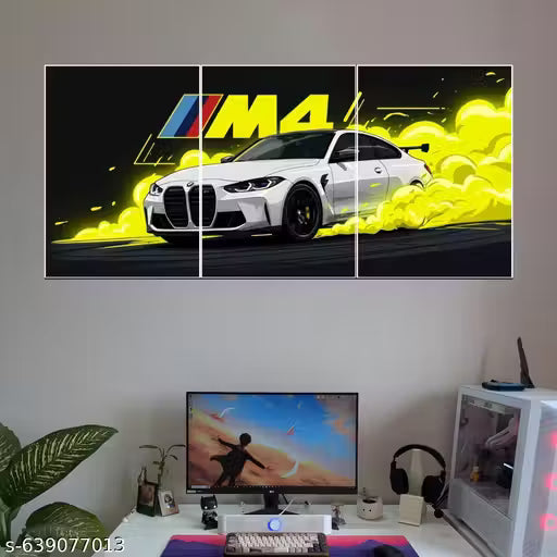 BMW M4 Sports Car Poster | Luxury Racing Car Wall Art for Gaming Room, Bedroom & Office Decor