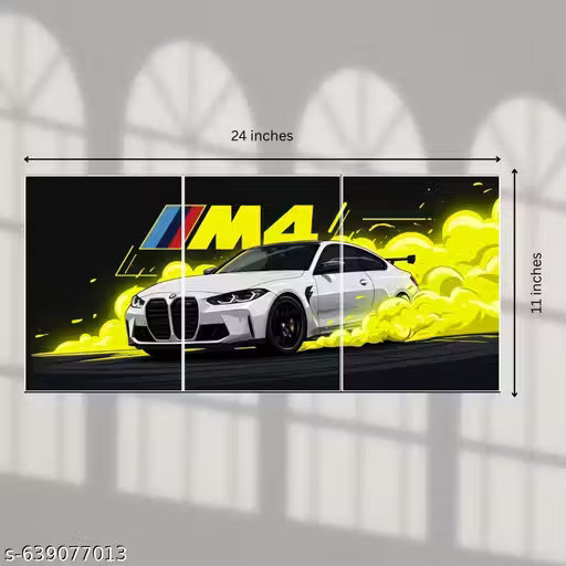 BMW M4 Sports Car Poster | Luxury Racing Car Wall Art for Gaming Room, Bedroom & Office Decor
